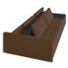 Sofá Ilha 2 Lugares Living 272cm Modulado Sala Lary Veludo Marrom/PU Pto K01 - D'Rossi