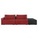 Sofá Ilha 2 Lugares Living 272cm Modulado Sala Lary Veludo Vermelho/PU Pto K01 - D'Rossi