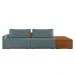 Sofá Ilha 2 Lugares Living 272cm Modulado para Sala Lary Bouclê Azul K01 - D'Rossi