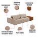 Sofá Ilha 2 Lugares Living 272cm Modulado para Sala Lary Bouclê Creme K01 - D'Rossi