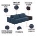 Sofá Ilha 2 Lugares Living 292cm Modulado Sala Lary Veludo Azul Marinho/PU Pto K01 - D'Rossi