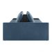 Sofá Ilha 2 Lugares Living 292cm Modulado Sala Lary Veludo Azul Marinho/PU Pto K01 - D'Rossi
