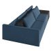 Sofá Ilha 2 Lugares Living 292cm Modulado Sala Lary Veludo Azul Marinho/PU Pto K01 - D'Rossi
