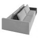 Sofá Ilha 2 Lugares Living 292cm Modulado Sala Lary Veludo Cinza/PU Pto K01 - D'Rossi