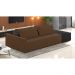 Sofá Ilha 2 Lugares Living 292cm Modulado Sala Lary Veludo Marrom/PU Pto K01 - D'Rossi