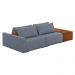 Sofá Ilha 2 Lugares Living 292cm Modulado para Sala Lary Linho Azul K01 - D'Rossi