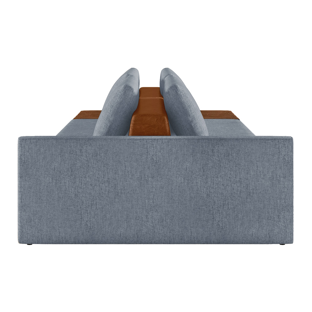 Sofá Ilha 2 Lugares Living 292cm Modulado para Sala Lary Linho Azul K01 - D'Rossi