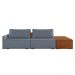 Sofá Ilha 2 Lugares Living 292cm Modulado para Sala Lary Linho Azul K01 - D'Rossi
