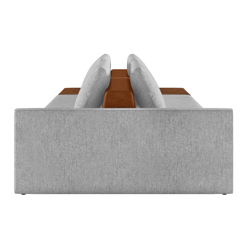 Sofá Ilha 2 Lugares Living 292cm Modulado para Sala Lary Linho Cinza K01 - D'Rossi
