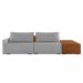 Sofá Ilha 2 Lugares Living 292cm Modulado para Sala Lary Linho Cinza K01 - D'Rossi