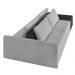 Sofá Ilha 2 Lugares Living 292cm Modulado para Sala Lary Linho Cinza/PU Pto K01 - D'Rossi