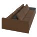 Sofá Ilha 3 Lugares Living 312cm Modulado Sala Lary Veludo Marrom/PU Pto K01 - D'Rossi