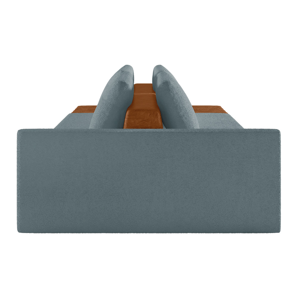 Sofá Ilha 3 Lugares Living 312cm Modulado para Sala Lary Bouclê Azul K01 - D'Rossi