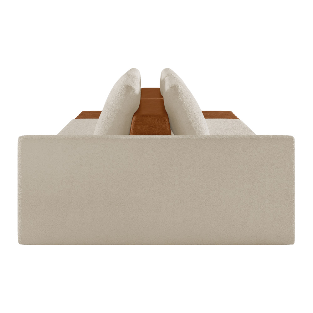 Sofá Ilha 3 Lugares Living 312cm Modulado para Sala Lary Bouclê Bege K01 - D'Rossi