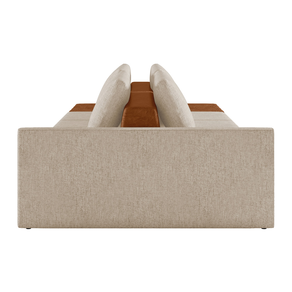 Sofá Ilha 3 Lugares Living 312cm Modulado para Sala Lary Linho Bege K01 - D'Rossi