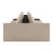 Sofá Ilha 3 Lugares Living 312cm Modulado para Sala Lary Linho Bege/PU Pto K01 - D'Rossi
