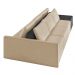 Sofá Ilha 3 Lugares Living 342cm Modulado Sala Lary Veludo Bege/PU Pto K01 - D'Rossi