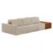 Sofá Ilha 3 Lugares Living 342cm Modulado para Sala Lary Bouclê Bege K01 - D'Rossi