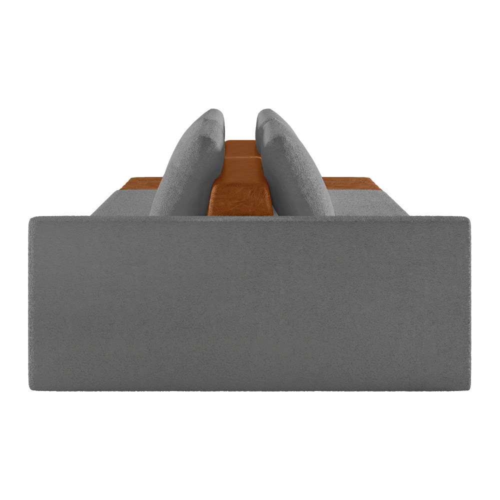 Sofá Ilha 3 Lugares Living 342cm Modulado para Sala Lary Bouclê Cinza K01 - D'Rossi