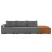 Sofá Ilha 3 Lugares Living 342cm Modulado para Sala Lary Bouclê Cinza K01 - D'Rossi