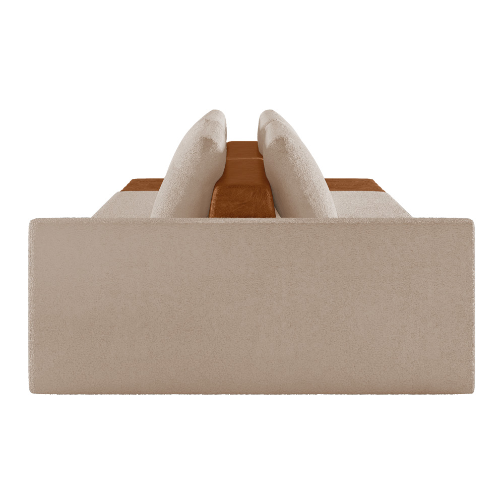 Sofá Ilha 3 Lugares Living 342cm Modulado para Sala Lary Bouclê Creme K01 - D'Rossi