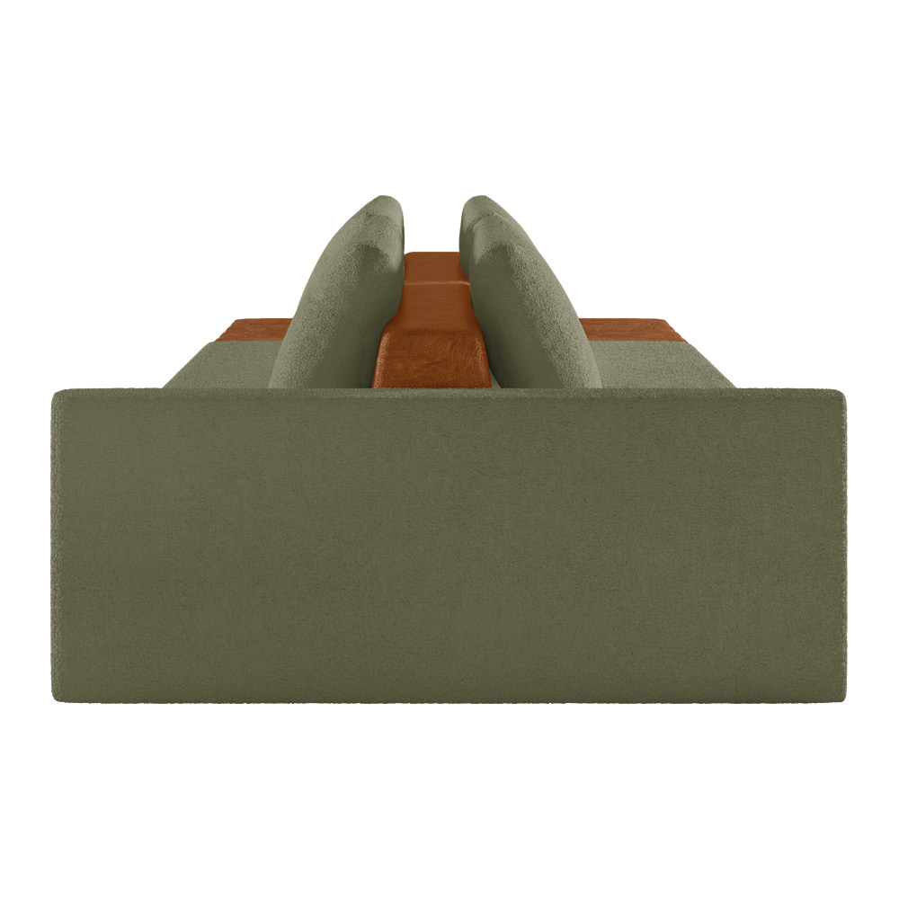 Sofá Ilha 3 Lugares Living 342cm Modulado para Sala Lary Bouclê Verde K01 - D'Rossi