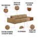 Sofá Ilha 3 Lugares Living 342cm Modulado para Sala Lary Linho Areia K01 - D'Rossi