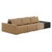Sofá Ilha 3 Lugares Living 342cm Modulado para Sala Lary Linho Areia/PU Pto K01 - D'Rossi