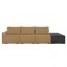 Sofá Ilha 3 Lugares Living 342cm Modulado para Sala Lary Linho Areia/PU Pto K01 - D'Rossi