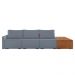 Sofá Ilha 3 Lugares Living 342cm Modulado para Sala Lary Linho Azul K01 - D'Rossi