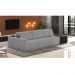 Sofá Ilha 3 Lugares Living 342cm Modulado para Sala Lary Linho Grafite/PU Pto K01 - D'Rossi