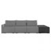Sofá Ilha 3 Lugares Living 342cm Modulado para Sala Lary Linho Grafite/PU Pto K01 - D'Rossi