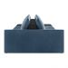 Sofá Ilha 3 Lugares Living 372cm Modulado Sala Lary Veludo Azul Marinho/PU Pto K01 - D'Rossi
