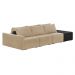 Sofá Ilha 3 Lugares Living 372cm Modulado Sala Lary Veludo Bege/PU Pto K01 - D'Rossi