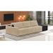 Sofá Ilha 3 Lugares Living 372cm Modulado Sala Lary Veludo Bege/PU Pto K01 - D'Rossi