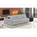Sofá Ilha 3 Lugares Living 372cm Modulado Sala Lary Veludo Cinza/PU Pto K01 - D'Rossi