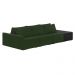 Sofá Ilha 3 Lugares Living 372cm Modulado Sala Lary Veludo Verde/PU Pto K01 - D'Rossi