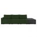 Sofá Ilha 3 Lugares Living 372cm Modulado Sala Lary Veludo Verde/PU Pto K01 - D'Rossi