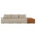 Sofá Ilha 3 Lugares Living 372cm Modulado para Sala Lary Bouclê Bege K01 - D'Rossi