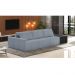 Sofá Ilha 3 Lugares Living 372cm Modulado para Sala Lary Linho Azul/PU Pto K01 - D'Rossi