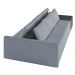 Sofá Ilha 3 Lugares Living 372cm Modulado para Sala Lary Linho Azul/PU Pto K01 - D'Rossi