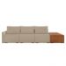 Sofá Ilha 3 Lugares Living 372cm Modulado para Sala Lary Linho Bege K01 - D'Rossi