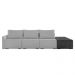 Sofá Ilha 3 Lugares Living 372cm Modulado para Sala Lary Linho Cinza/PU Pto K01 - D'Rossi