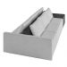 Sofá Ilha 3 Lugares Living 372cm Modulado para Sala Lary Linho Cinza/PU Pto K01 - D'Rossi