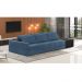 Sofá Ilha 3 Lugares Living 402cm Modulado Sala Lary Veludo Azul Marinho/PU Pto K01 - D'Rossi
