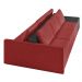 Sofá Ilha 3 Lugares Living 402cm Modulado Sala Lary Veludo Vermelho/PU Pto K01 - D'Rossi