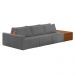 Sofá Ilha 3 Lugares Living 402cm Modulado para Sala Lary Bouclê Cinza K01 - D'Rossi