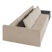 Sofá Ilha 3 Lugares Living 402cm Modulado para Sala Lary Linho Areia/PU Pto K01 - D'Rossi