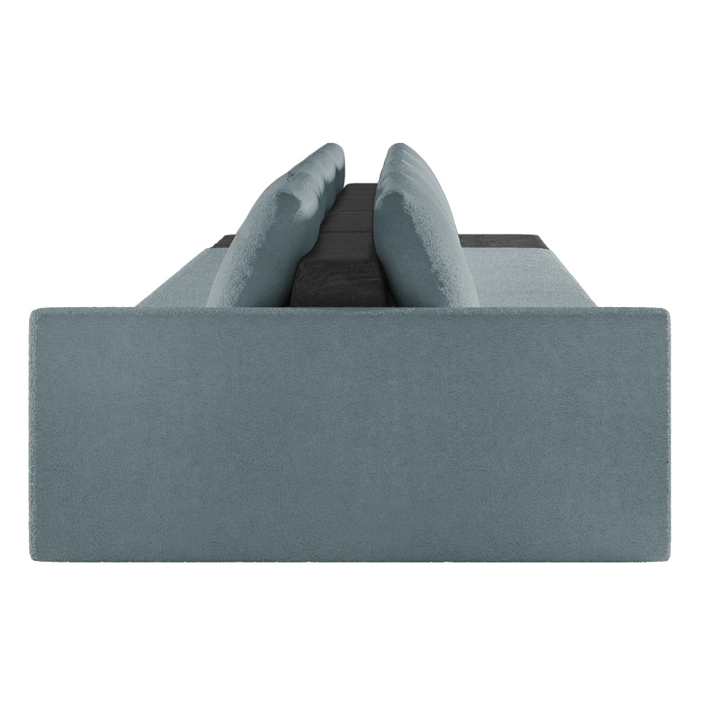 Sofá Ilha 4 Lugares Living 392cm Modulado Sala Lary Bouclê Azul/PU Pto K01 - D'Rossi