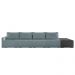 Sofá Ilha 4 Lugares Living 392cm Modulado Sala Lary Bouclê Azul/PU Pto K01 - D'Rossi